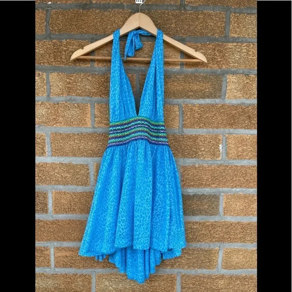 Pitusa Mini Halter Dress in Blue small/medium - Picture 2 of 10